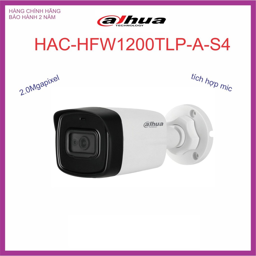 Đại lý phân phối CAMERA HDCVI 2MP DAHUA HAC-HFW1200TLP-A-S4